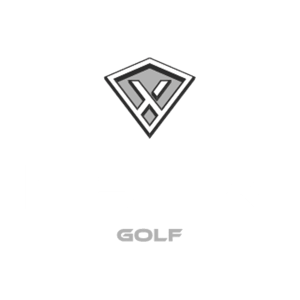 white HELIX Golf logo on neutral background