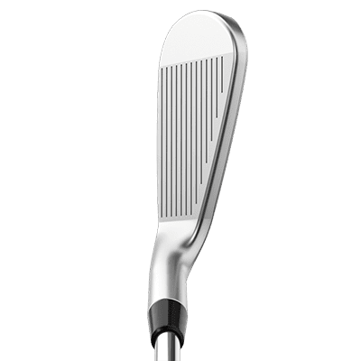 image displaying the silver Callaway Apex Pro 4 iron with black details from the top