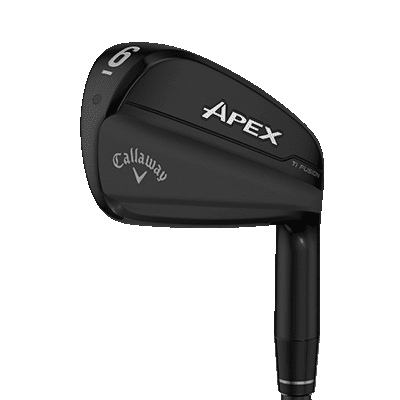 image displaying the black Callaway Apex Ti Fusion 5 iron from the front