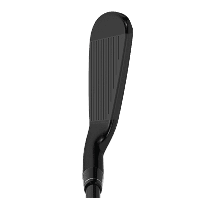 image displaying the black Callaway Apex Ti Fusion 5 iron from the top