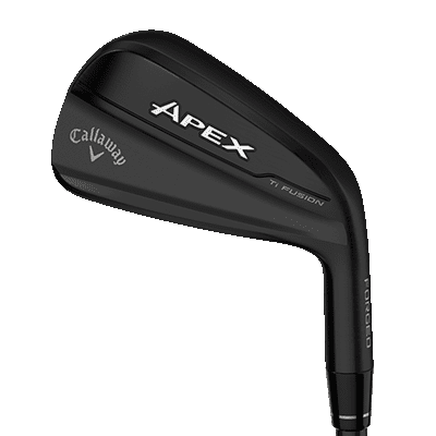 image displaying the black Callaway Apex Ti Fusion 5 iron from the front